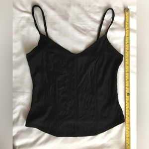 90’s Formula X crisp black textured cropped cami.